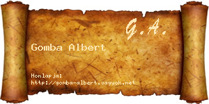Gomba Albert névjegykártya